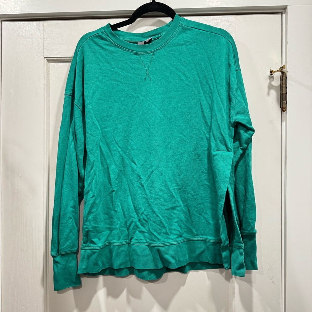 Sweaty Betty After Class Split Sweatshirt Green Small US 6 Activewear Athletic‎ - Picture 2 of 11
